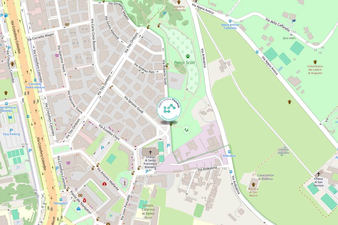 Mappa di Via Roberto Scott 106, Roma - sede Appia Antica FisioHub